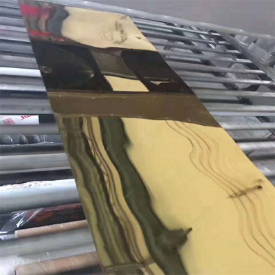 রঙিন স্টেইনলেস স্টীল শীট 304 গোল্ডেন সারফেস 0.2 মিমি পুরুত্ব কাস্টমাইজড সাইজ কোল্ড- রোলড